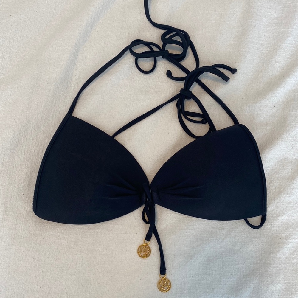Lulifama padded black swimsuit top